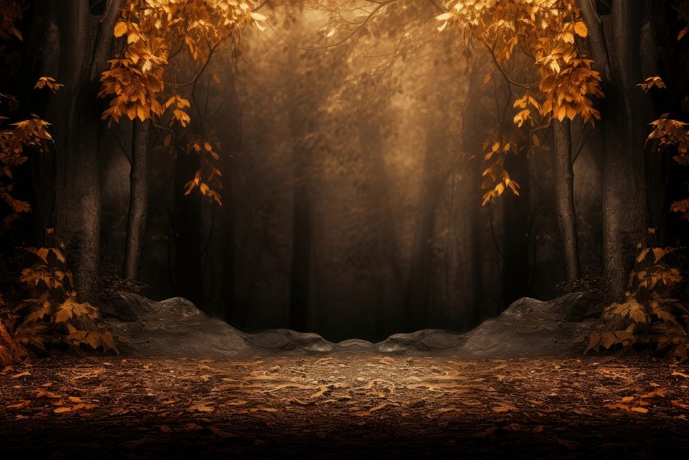 Autumn backdrops forest land.
