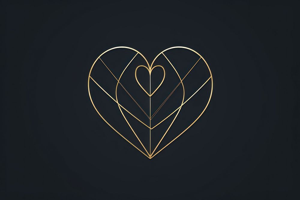 Heart gold line logo.