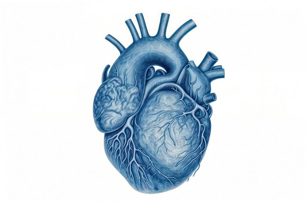 Drawing heart blue tomography ammunition.
