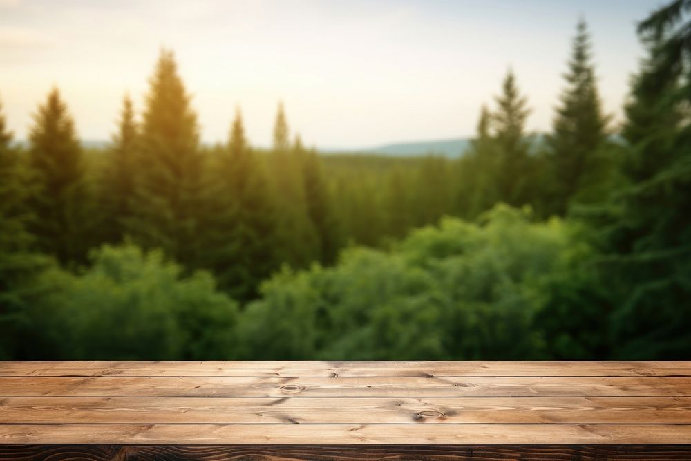 Forest backdrop table wood landscape.