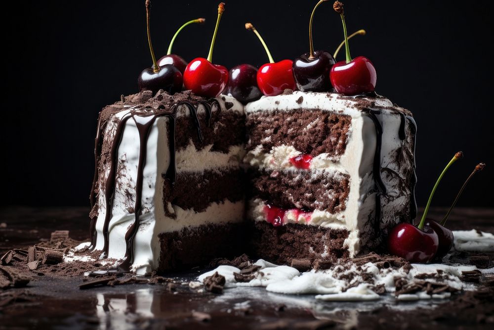 Black Forest Cake cake dessert cherry.