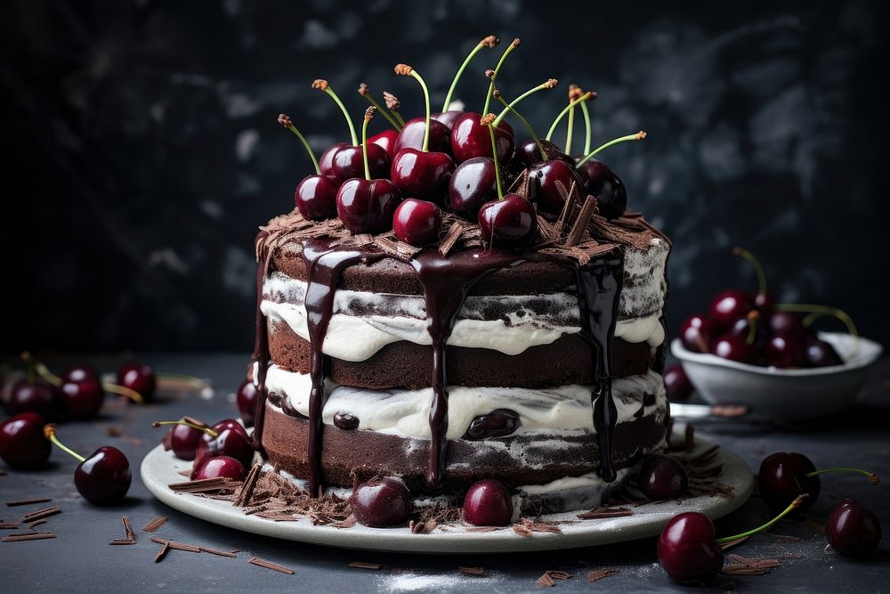 Black Forest Cake cake chocolate dessert.