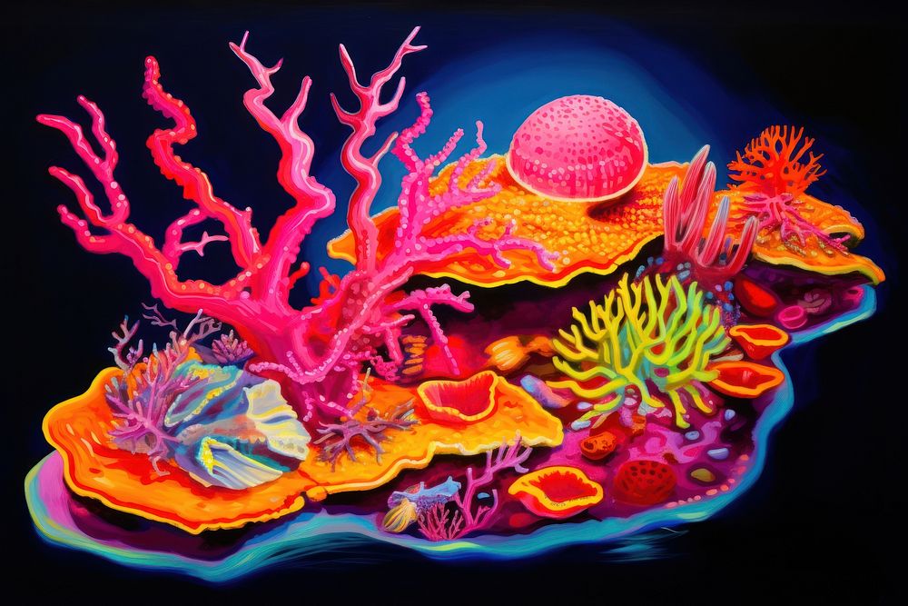 Coral painting nature marine.