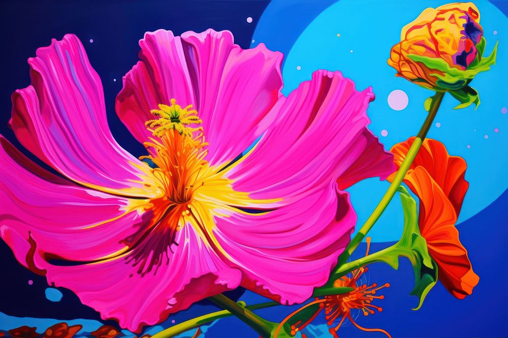 Cosmos painting outdoors flower.