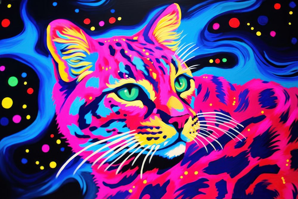 Cat purple backgrounds painting.