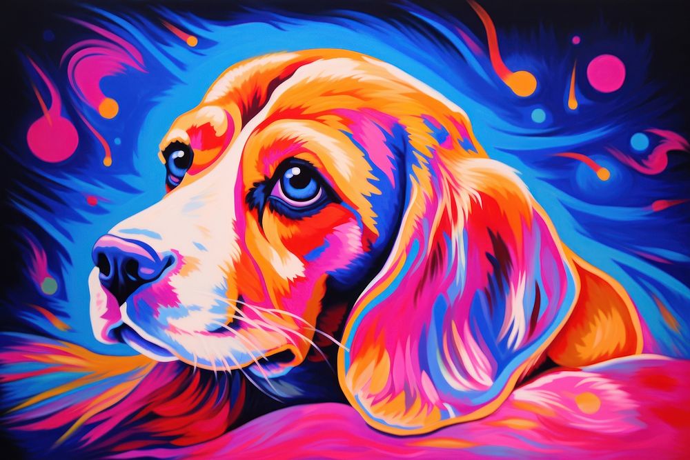 Painting animal mammal beagle.