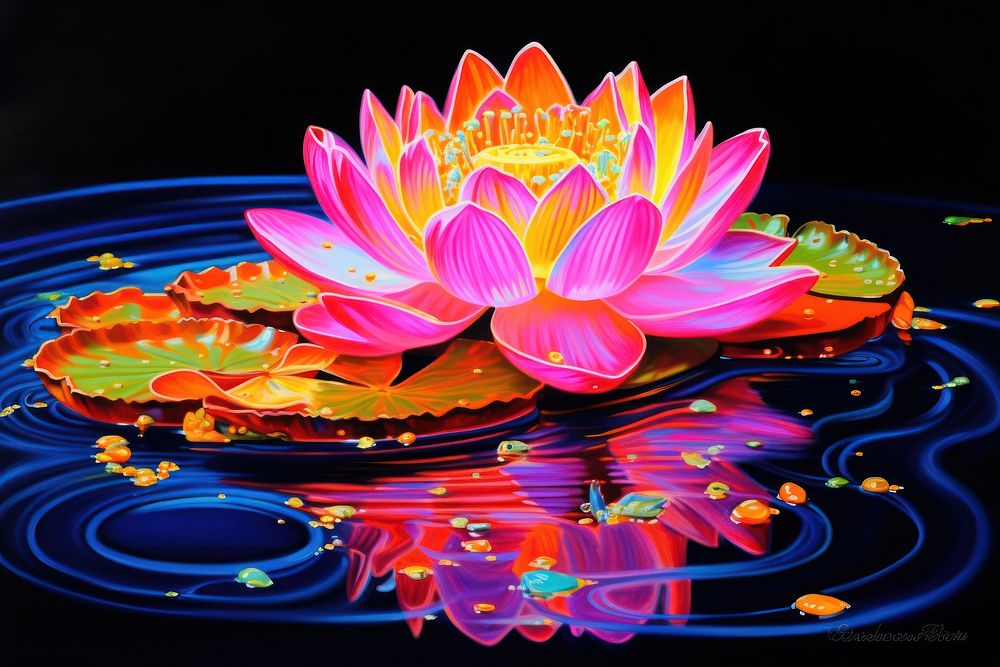 Lotus outdoors painting nature.
