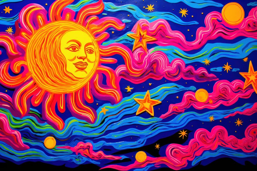 Sun painting backgrounds pattern.