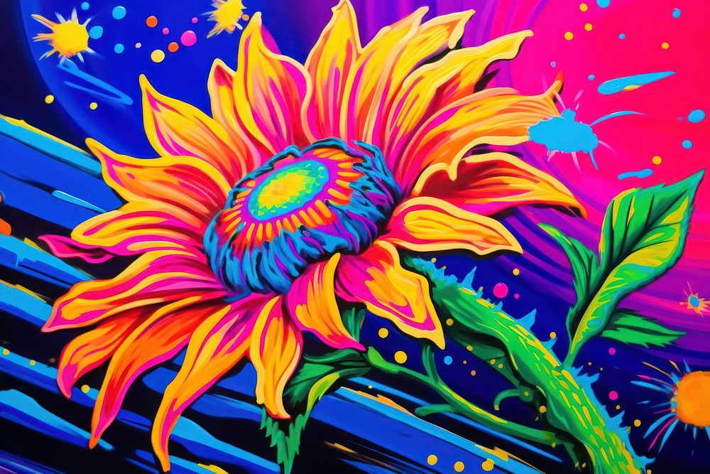 Sunflower painting backgrounds pattern.
