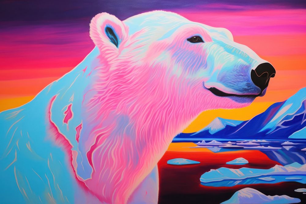 Bear painting mammal animal.