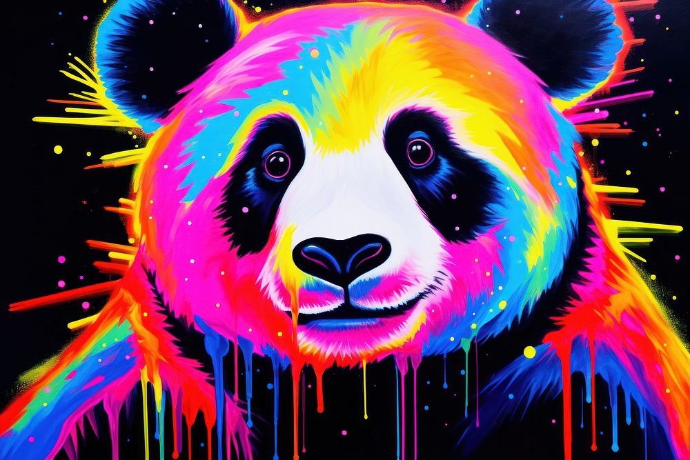 Panda painting pattern art.