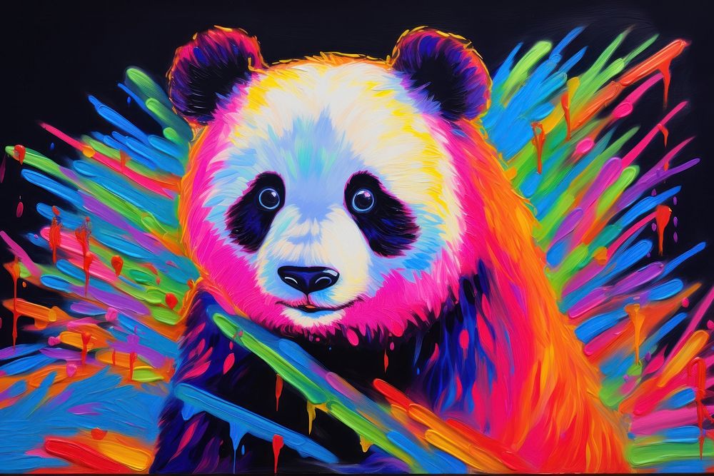 Panda painting animal art.