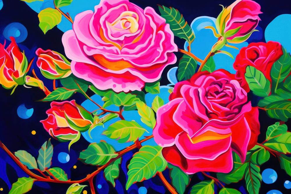 Painting rose backgrounds pattern.