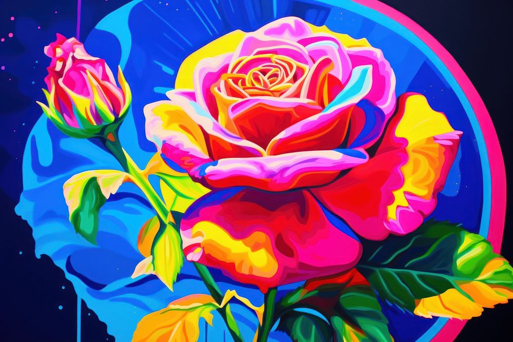 Rose painting pattern flower.