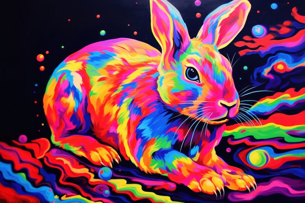 Rabbit painting animal mammal.