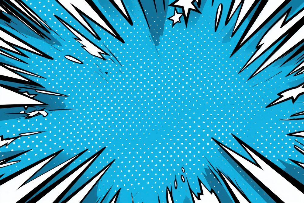 Blue comic background with lines and halftone backgrounds pattern blue.