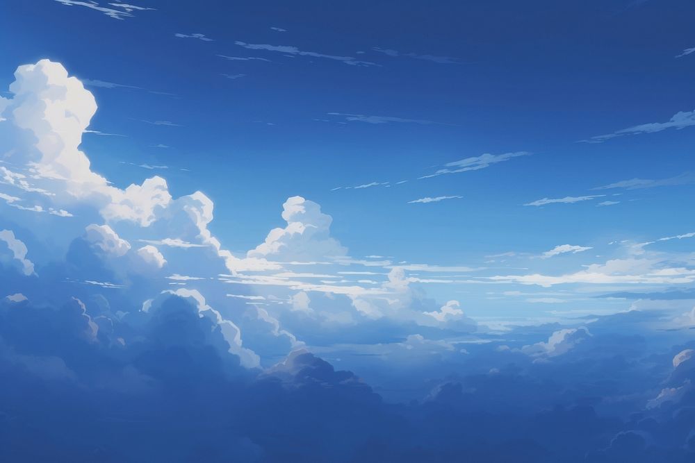 Blue sky cloud backgrounds outdoors horizon.