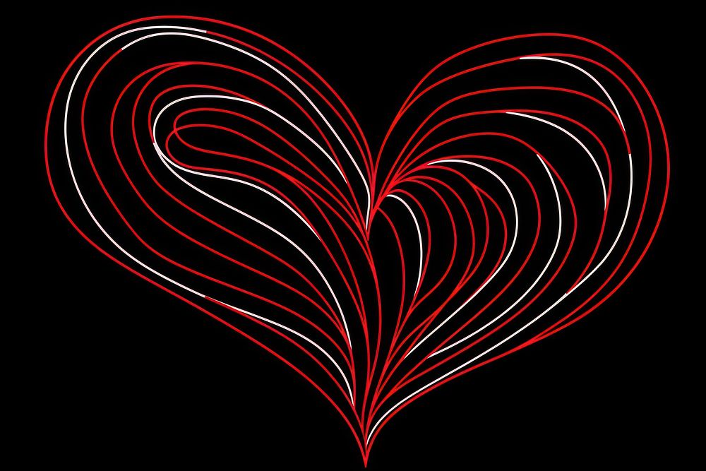 Continuous line drawing heart backgrounds pattern illuminated.