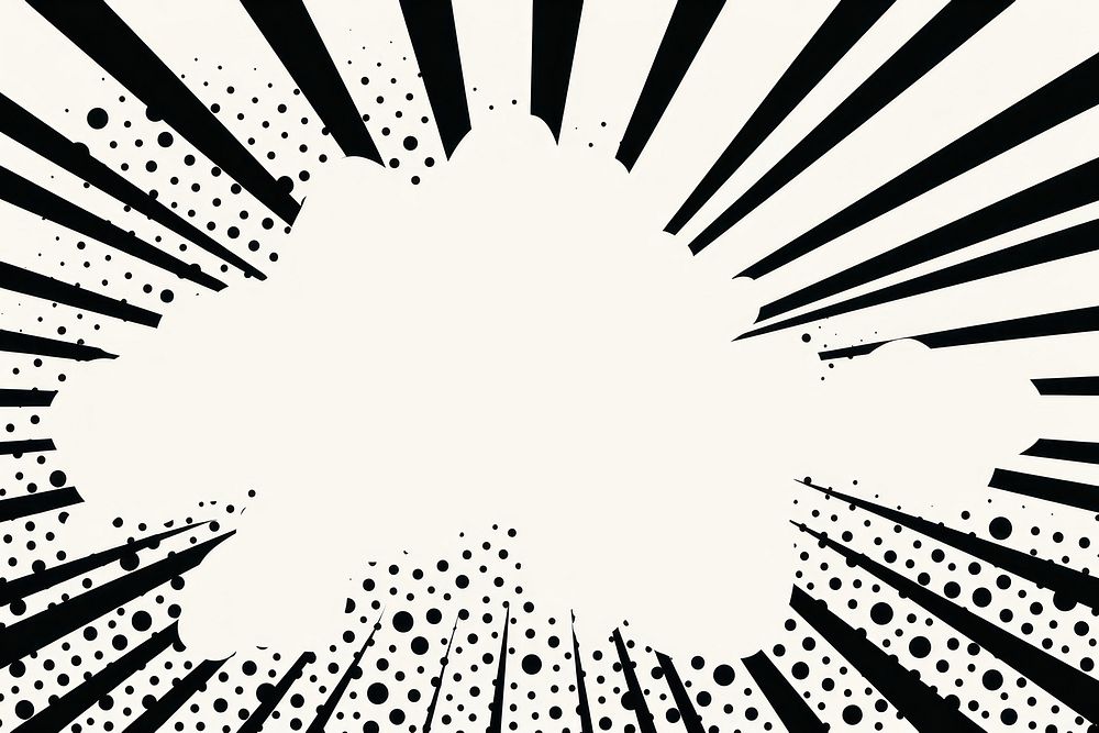 Monochrome color comic background with lines and halftone backgrounds pattern splattered.