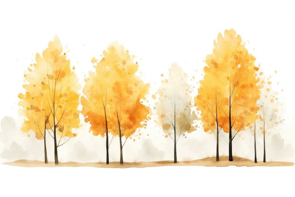 Autumn trees painting outdoors autumn.