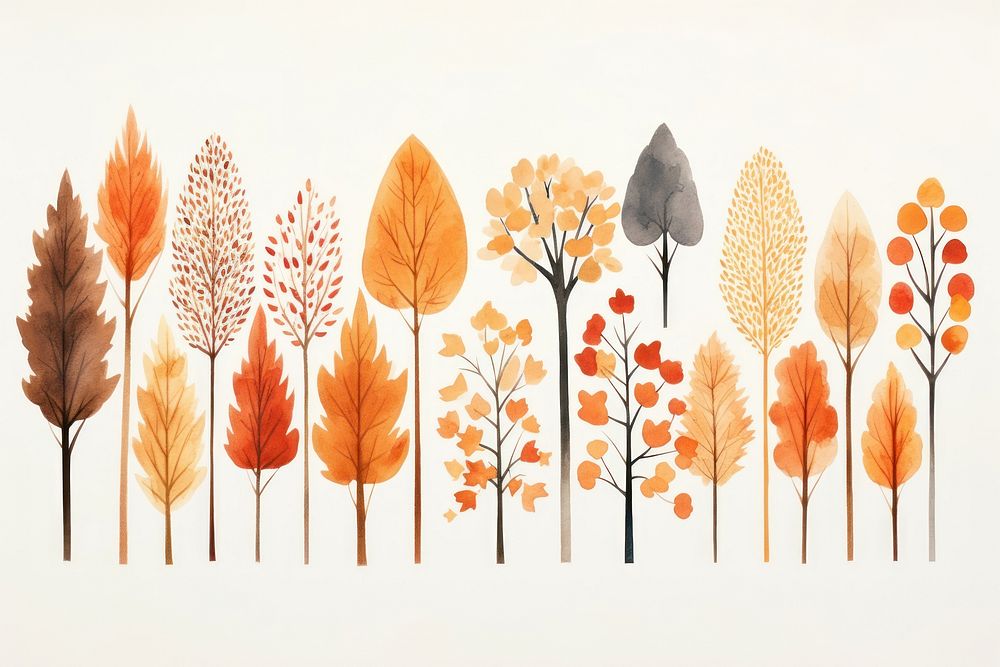 Autumn trees drawing autumn sketch.