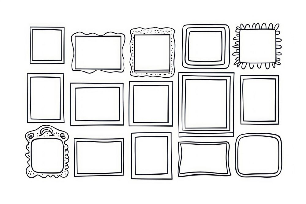 Crafted picture frame backgrounds drawing sketch.