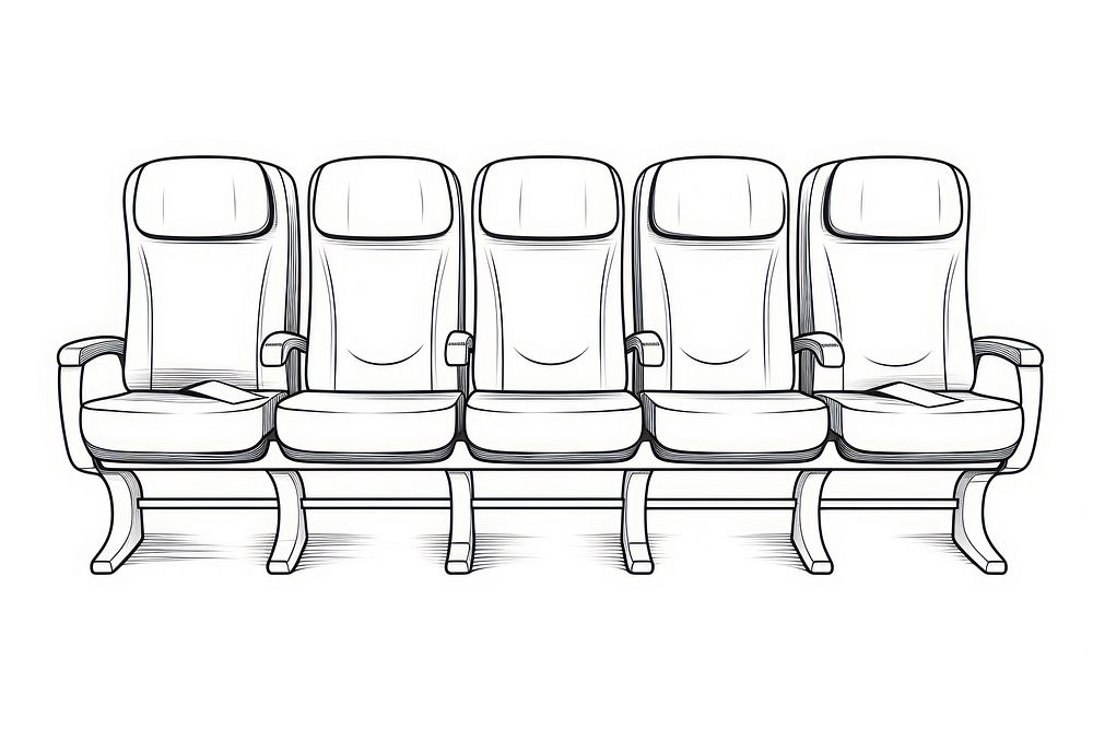 Airplane seat drawing sketch chair.