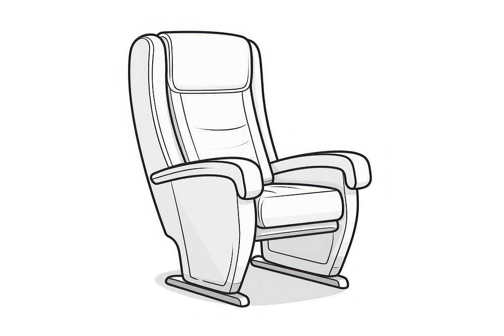 Airplane seat furniture armchair white background.
