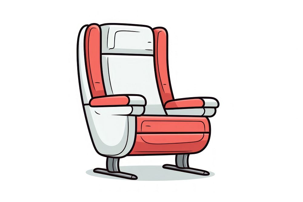 Airplane seat armchair white background furniture.