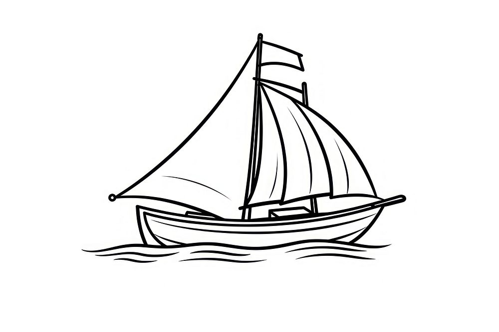 Boat sailboat vehicle drawing.