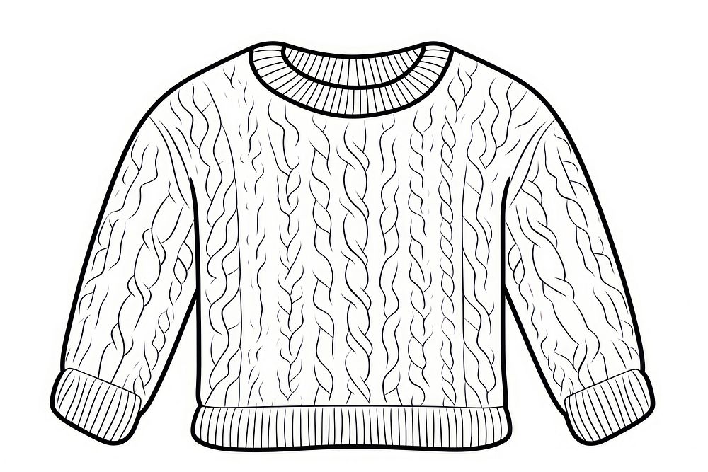 Knitting sweater sleeve line white background.