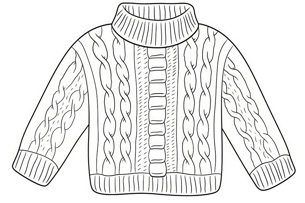 Knitting sweater sweatshirt jacket doodle.