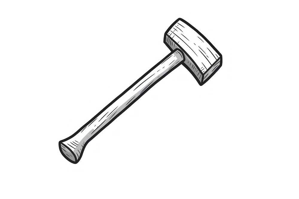 Hammer tool white background weaponry.