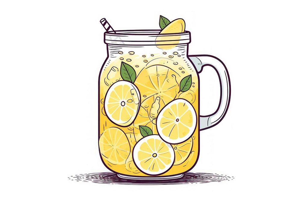 Jug of lemonade fruit drink food.