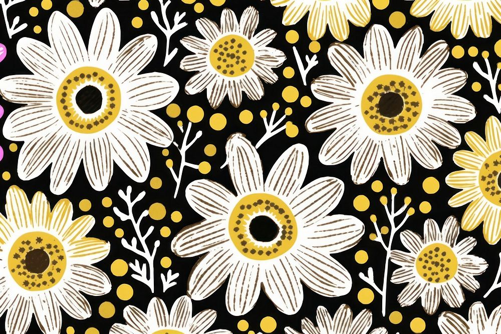 Flower pattern backgrounds daisy plant.