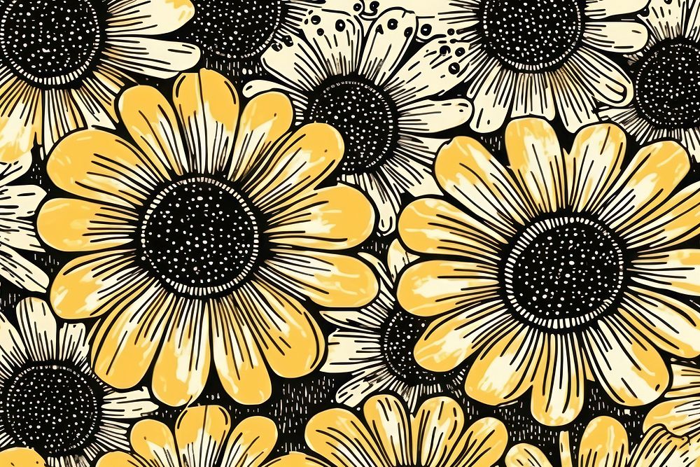 Flower pattern backgrounds sunflower plant.