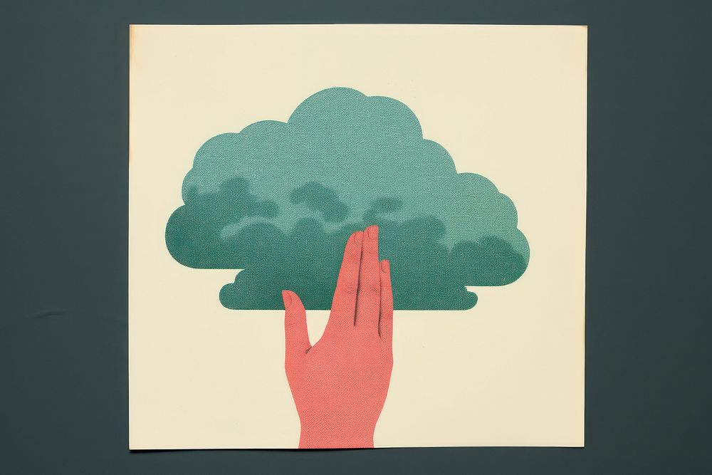 Cloud hand holding finger.