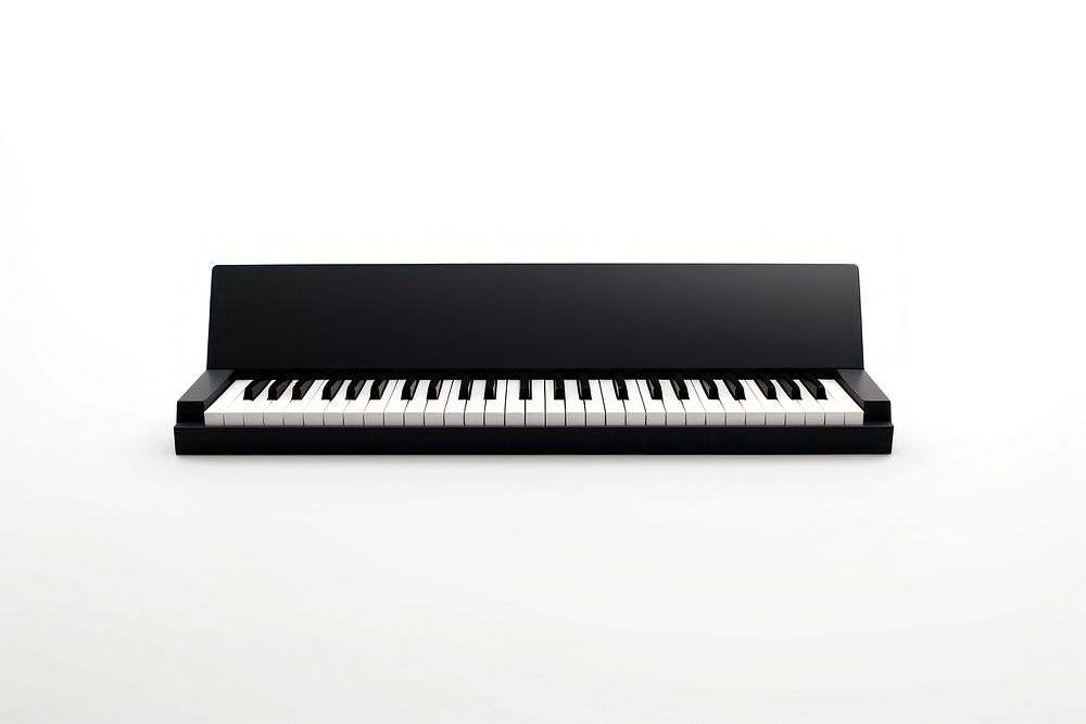 Piano keyboard black white background.