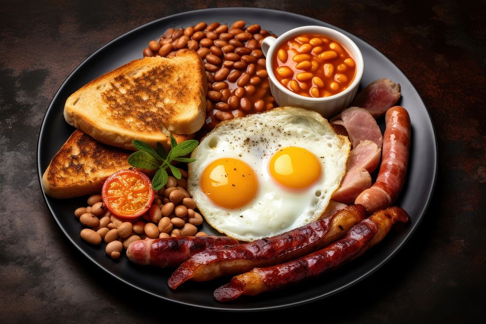 English food English breakfast plate egg.
