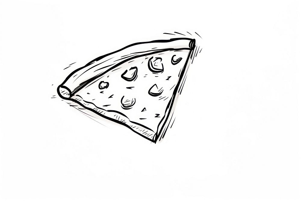 Hand-drawn illustration pizza drawing sketch line.