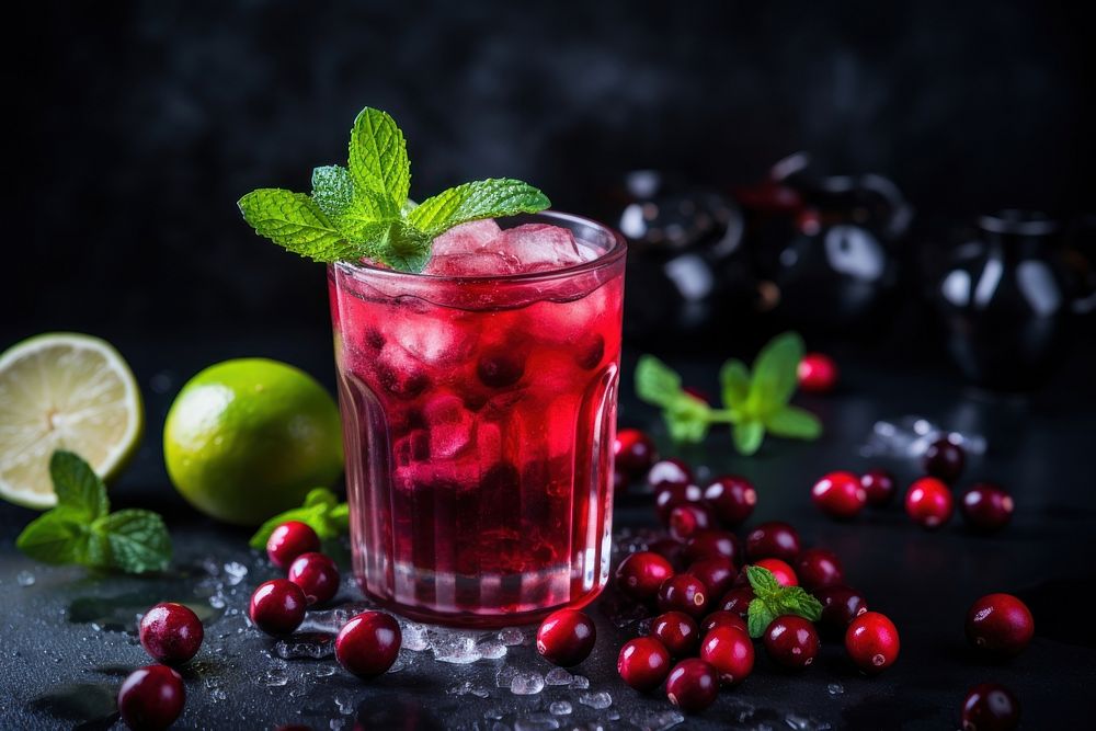 Cranberry juice cocktail fruit drink.