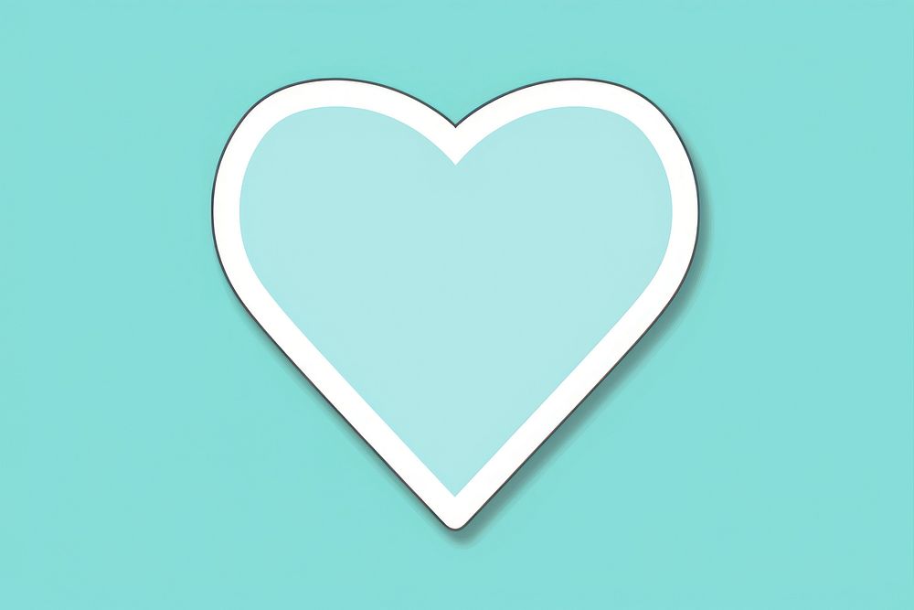 Heart sticker turquoise pattern cartoon.