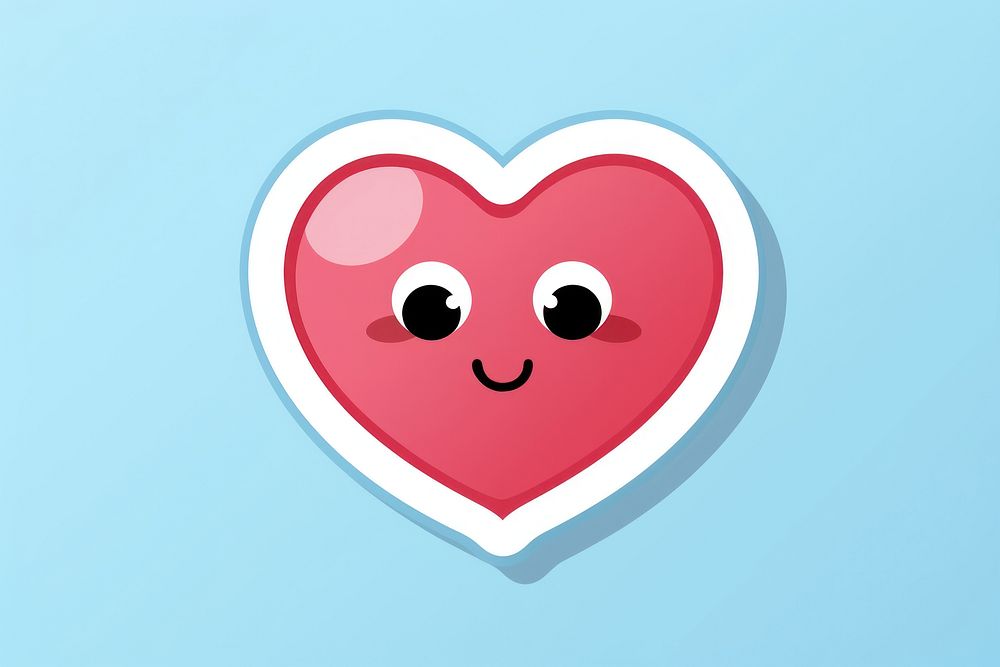 Heart sticker cute anthropomorphic emoticon.