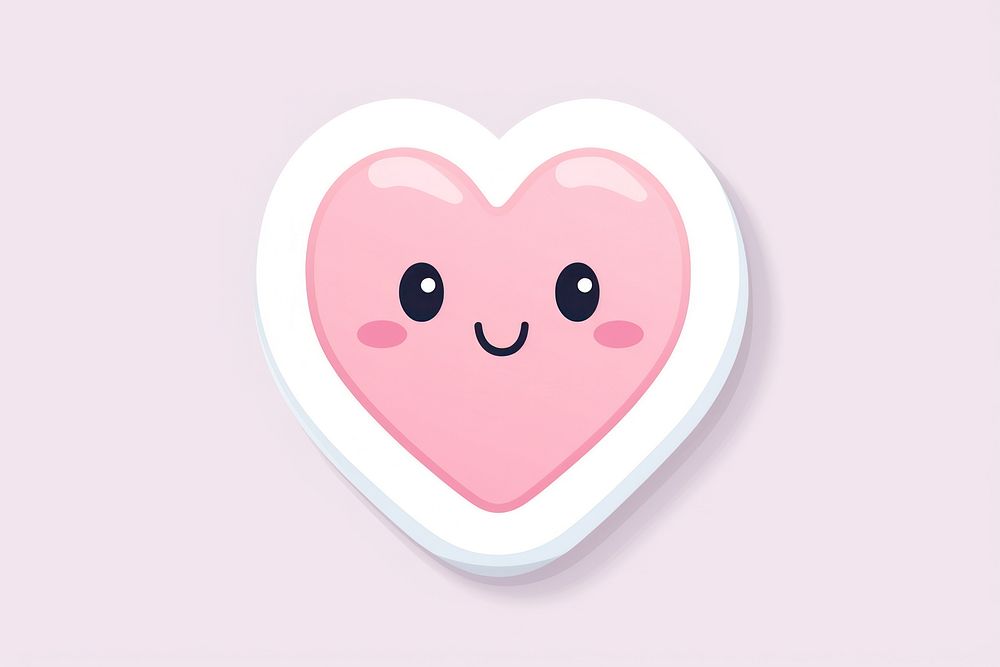 Heart sticker cute anthropomorphic representation.