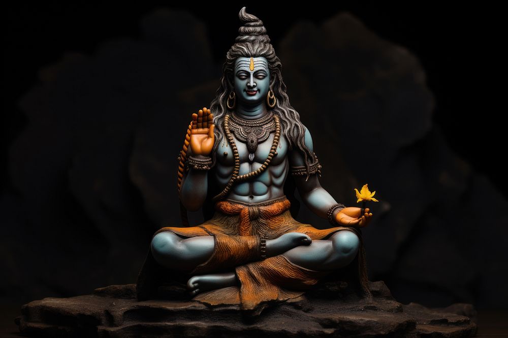 Hindu sculpture sitting representation.