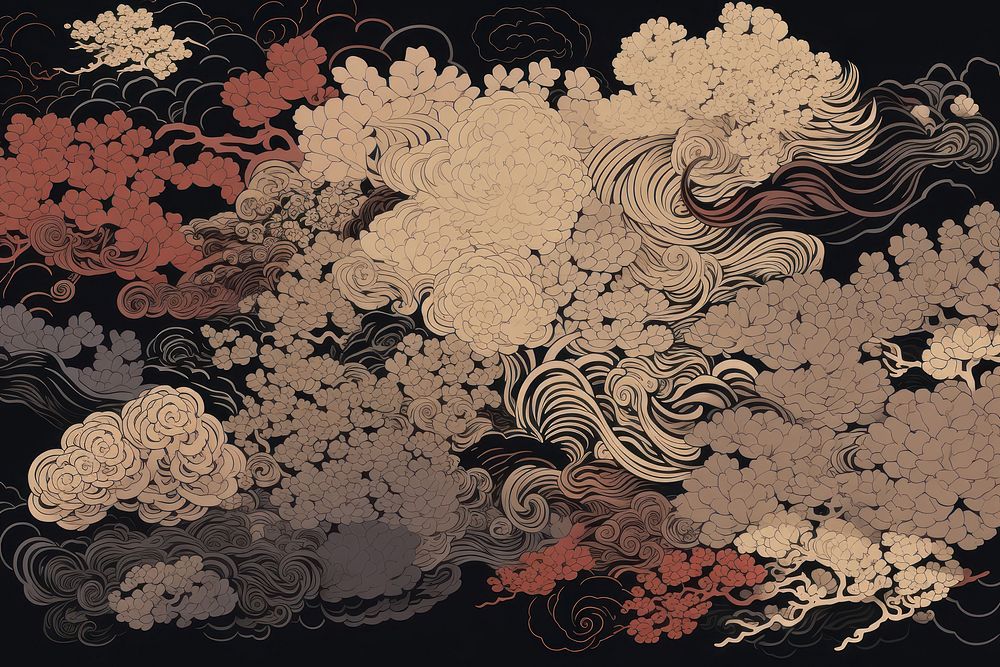 Japanese cloud pattern art backgrounds.