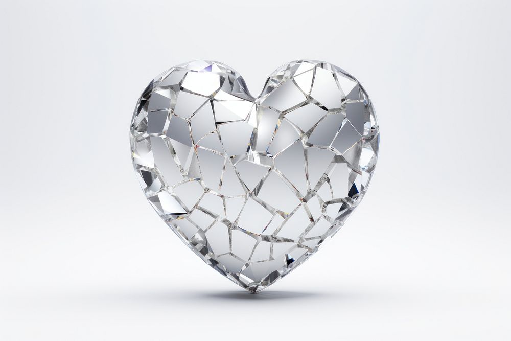 Broken heart in Chrome material jewelry white background accessories.