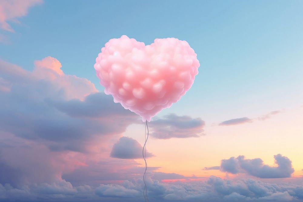Heart shaped on sky outdoors balloon sunset.