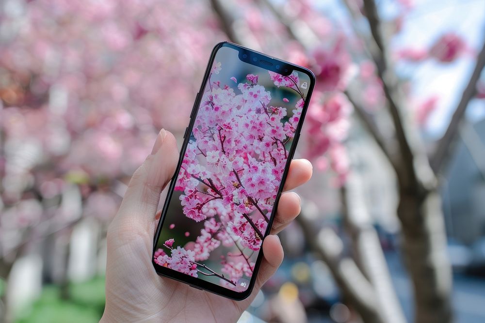 Blossom flower plant phone.