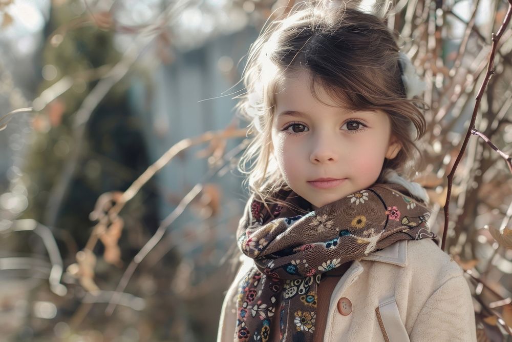 Portrait fashion child scarf.